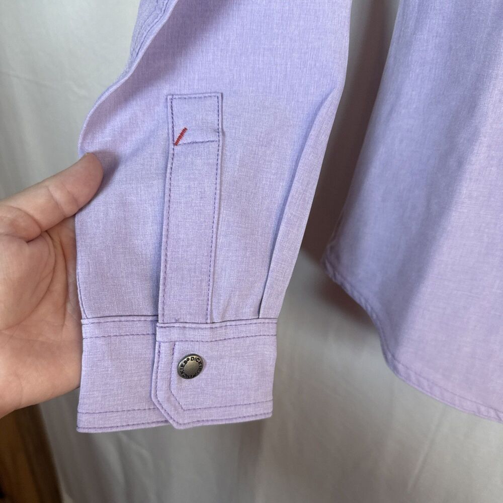 Dickies Temp IQ Women's Cooling Utility Long Sleeve Shirt Purple Snap Size XS - Picture 4 of 16